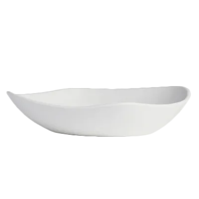 Steelite 7008DD012 Small Melamine Bowl, White Free-Form, 1.75 qt (11.875" x 10.25" x 2.625"), 6/Case