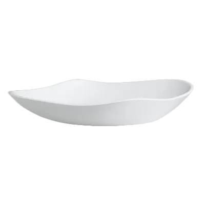Steelite 7008DD013 - 2.25 Qt Free‑Form Oval Melamine Bowl, White, 14" x 12.375" x 2.5" - 6/Case