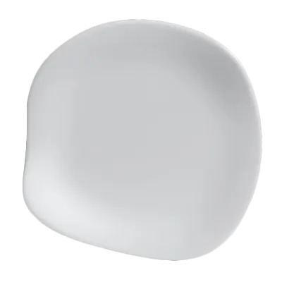 Steelite 7008DD025 - 9" White Melamine Plate, 8‑9" Free‑Form Flat, Dinnerware - 1 Dozen