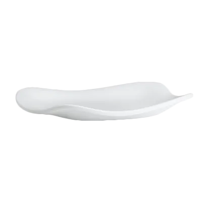 Steelite 7008DD026 - 7.25" White Free-Form Flat Melamine Plate, 6"-7" Size, Plastic - 1 Dozen