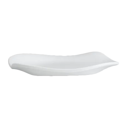 Steelite 7008DD027 Melamine Plate, Free‑Form Flat White 5.5" Diameter, 3"‑5" Size - 1 Dozen