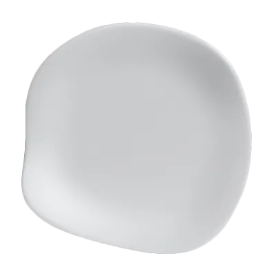 Steelite 7008DD027 Melamine Plate, Free‑Form Flat White 5.5" Diameter, 3"‑5" Size - 1 Dozen