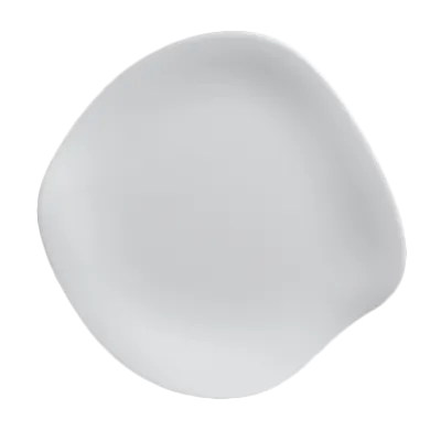 Steelite 7008DD028 - 11.5" White Melamine Dinner Plate, Free Form Flat Shape, 10"-11" Size - 1 Dozen
