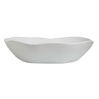 Steelite 7008DD032 XXL Oval Melamine Salad Bowl, White, 22" x 19" x 5.5", 4.25 gal - 2/Case