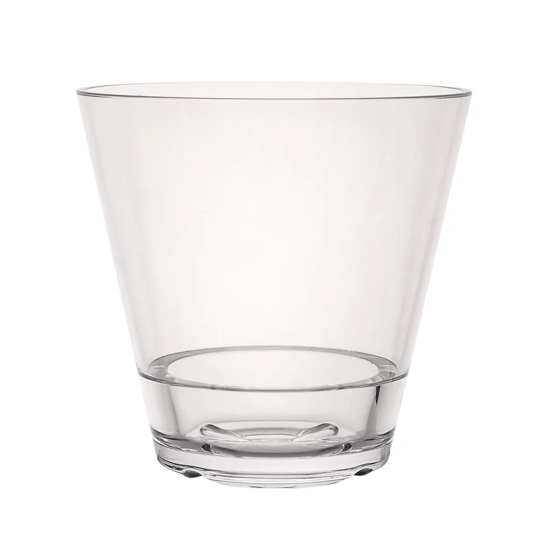 Steelite 7029DR021 Double Rocks 12 oz Clear Polycarbonate Glass, 3.875" x 3.75" - 1 Dozen