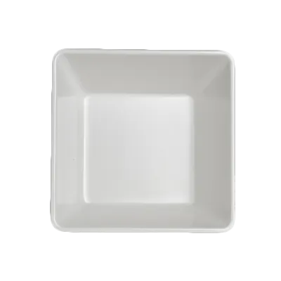 Steelite 7040DD201 Square Melamine Bowl, White, 7" x 7" x 3.25", 1.5 Qt Capacity - 1 Dozen