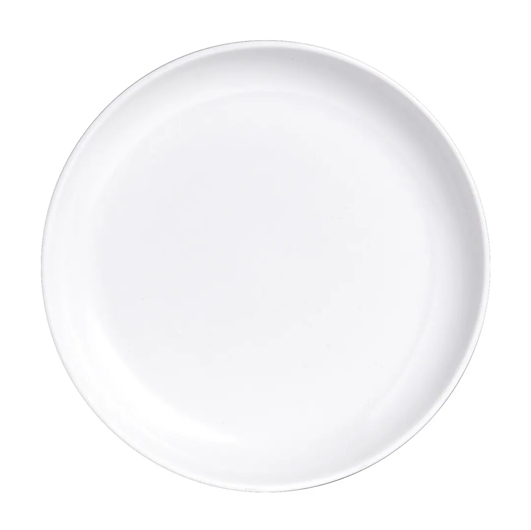 Steelite 7041DD206 - 6.5" Round Coupe Plate, White Melamine, Retro Delfin Design - 1 Dozen