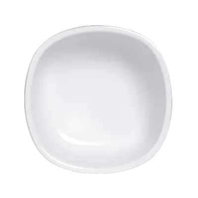 Steelite 7041DD215 - 5 oz White Melamine Sq Sauce Dish, 3.5" x 1.5", Retro Delfin Style - 1 Dozen
