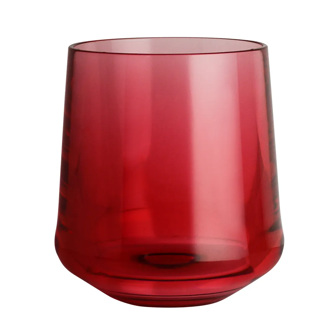 Steelite 7044DR011 Stemless Wine Glass, 12 Oz (3.375" x 4.0"), Polycarbonate Red Summit - 1 Dozen