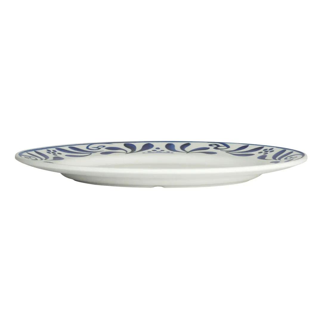 Steelite 7062DD303 - Oval Melamine Plate, 9" Diameter, Hand‑Painted Design, Melamine, 1 Dozen