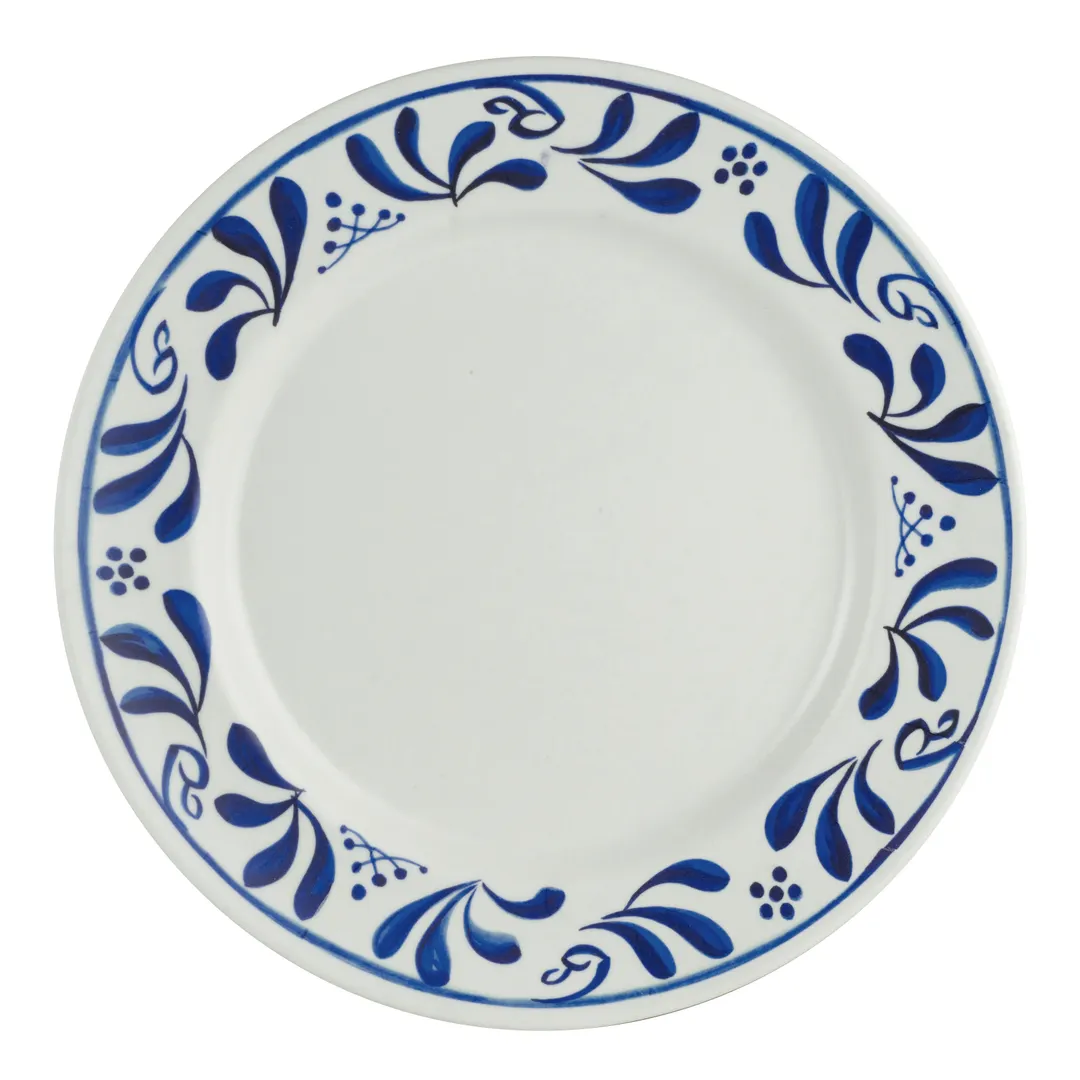 Steelite 7062DD308 - 6" Round Melamine Plate, Viva Delfin Pattern, Hand‑Painted, 6‑7" - 1 Dozen