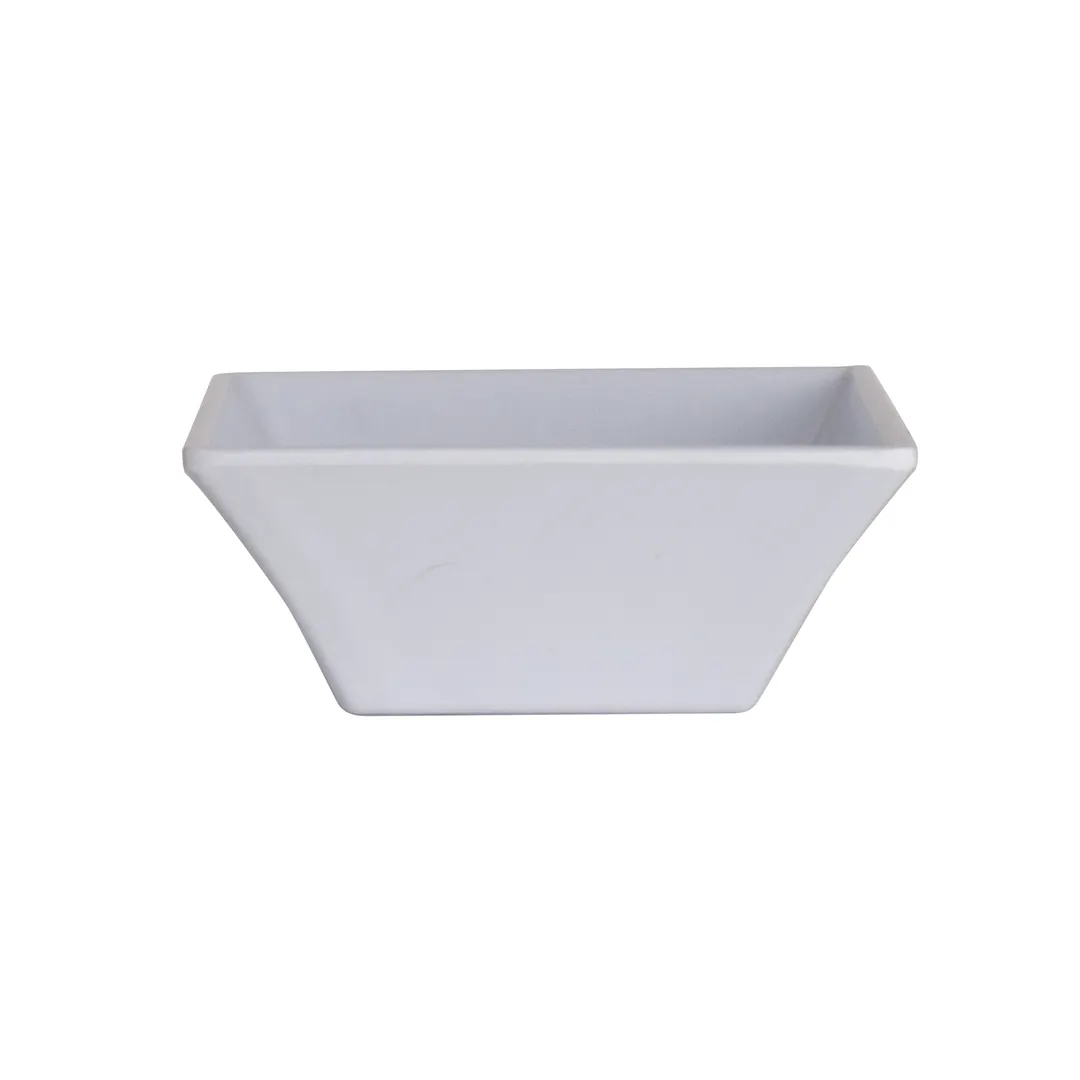 Steelite 7064MM201 - Square Deep Plastic Bowl, 5" x 5" x 2" White Melamine, 12.9 oz 0.4 qt - 1 Dozen
