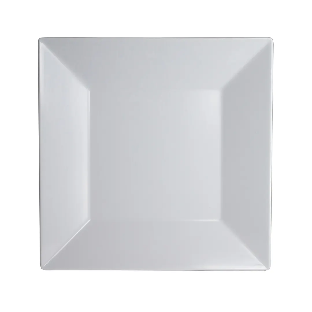 Steelite 7064MM203 Square Melamine Plate, 8" x 8" Polar White, Simple Design - 1 Dozen