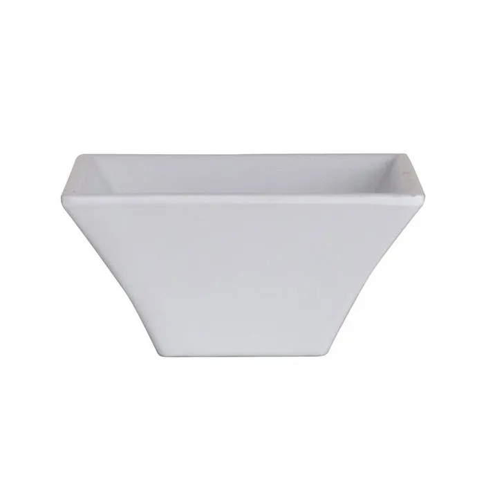 Steelite 7064MM206 - Square Melamine Bowl, 4" x 4" x 1.875", 7 oz, White Finish - 1 Dozen