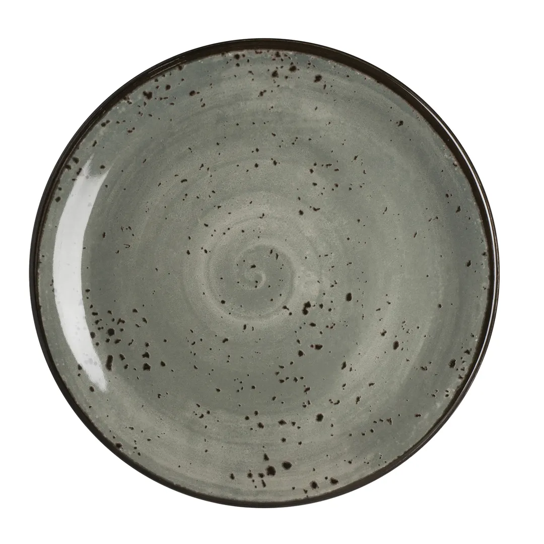 Steelite 7065MM303 - 8" Smoke Gray Round Coupe Plate, Melamine, City Aesthetic, 1 Dozen