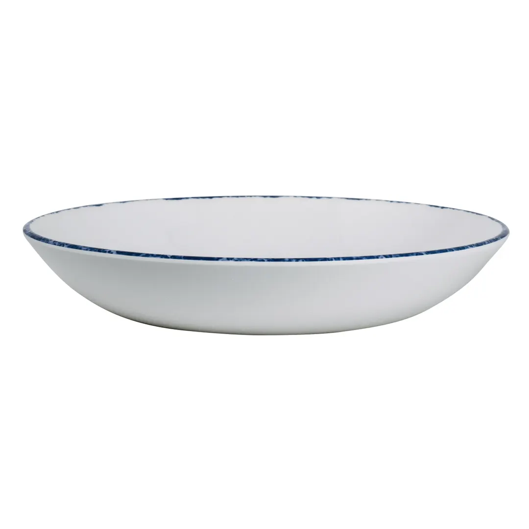 Steelite 7068MM302 - 27 oz Blue Dapple Round Melamine Bowl, 8.5" x 1.5", Dishwasher Safe - 1 Dozen