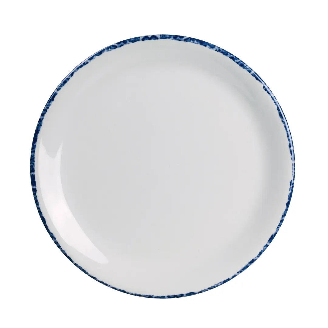 Steelite 7068MM305 6" Blue Dapple Round Coupe Melamine Plate, Dishwasher Safe, 12 Per Case - 1 Dozen