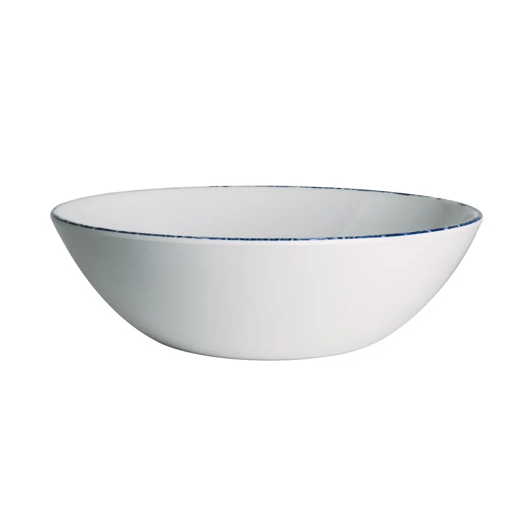 Steelite 7068MM313 - 15 Oz Blue Dapple Melamine Bowl, 6.5" x 2.0", Dishwasher Safe - 1 Dozen