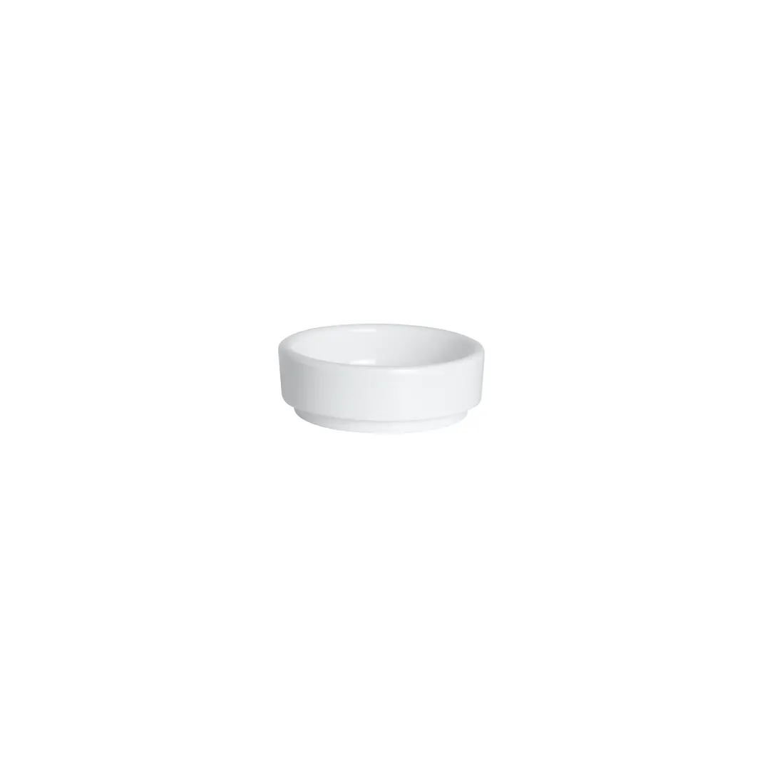 Steelite 7075MM323 Stacking Tray, Round 3" Diameter, 2 oz Capacity, White Melamine - 1 Dozen