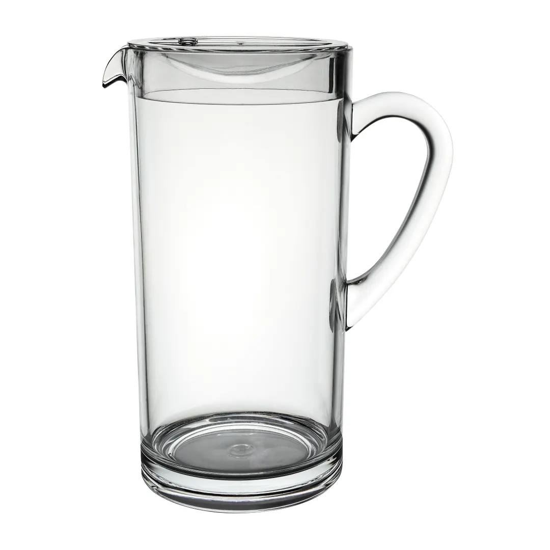 Steelite 7100DR045 Plastic Pitcher, 1.75 Qt (32‑63 Oz) Clear Polycrystal, 9.375" With Handle - 6/Case