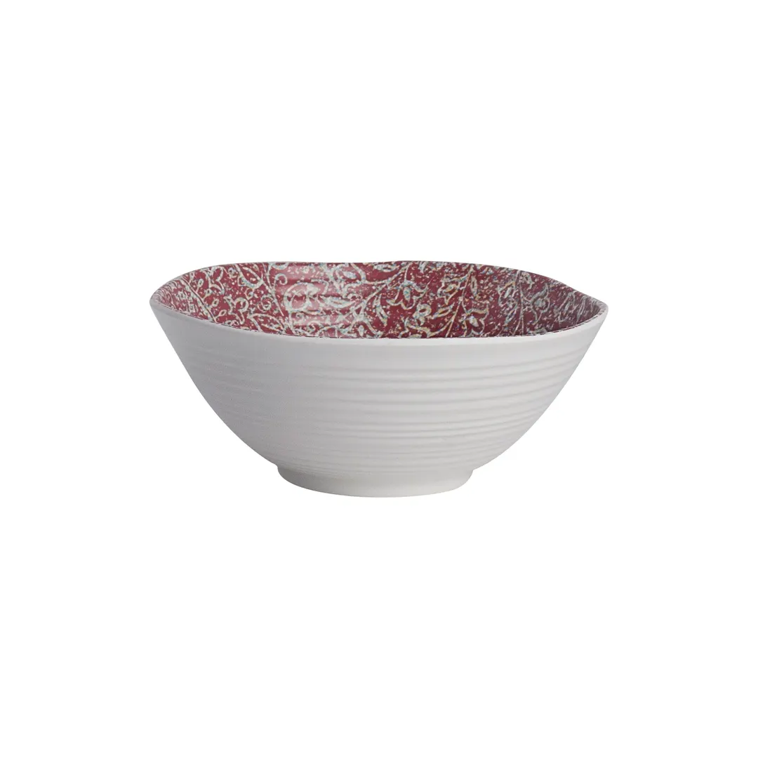 Steelite 7123TM071 - 7" Round Melamine Bowl, 29 Oz (0.9 Qt) Rubine Design, 7" x 2.875" - 1 Dozen