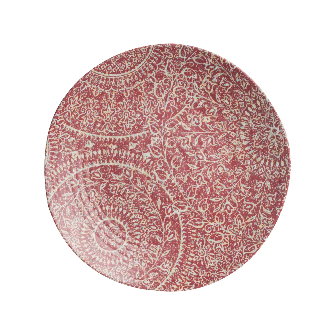 Steelite 7123TM073 Plastic Plate, 6.5" Round Melamine, Solano Rubine Creations Design - 1 Dozen