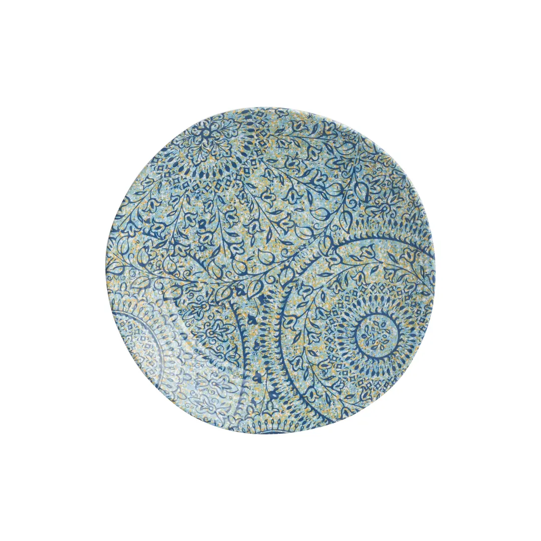 Steelite 7124TM072 - 1.5 Qt Round Melamine Bowl, Azure Design, 9.375" x 2.875", 1 Dozen