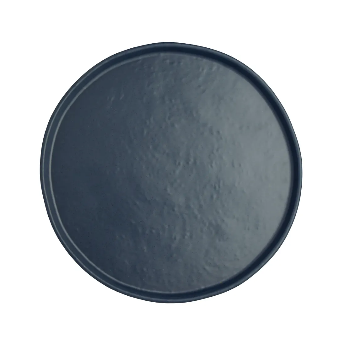 Steelite 7179TM503 Round Melamine Plate, 10.75" Diameter x 0.75" Depth, Blue Casual Design - 1 Dozen