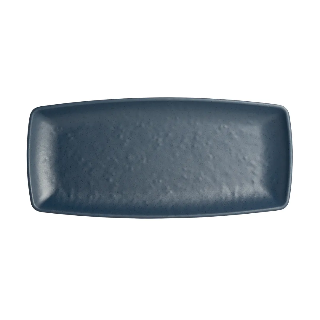 Steelite 7179TM507 Melamine Rectangle Plate 9.5" x 4.375" x 1" Blues - 1 Dozen