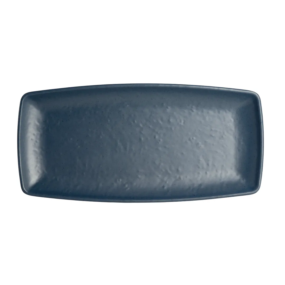 Steelite 7179TM508 Reusable Melamine Rectangle Plate 11.5" x 5.5" x 1.0", Blues, 10"-11" - 1 Dozen