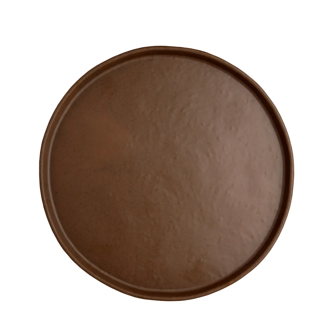 Steelite 7180TM503 Round Melamine Plate, 10.75" x 0.75", Brown Reusable Plastic Dinnerware - 1 Dozen