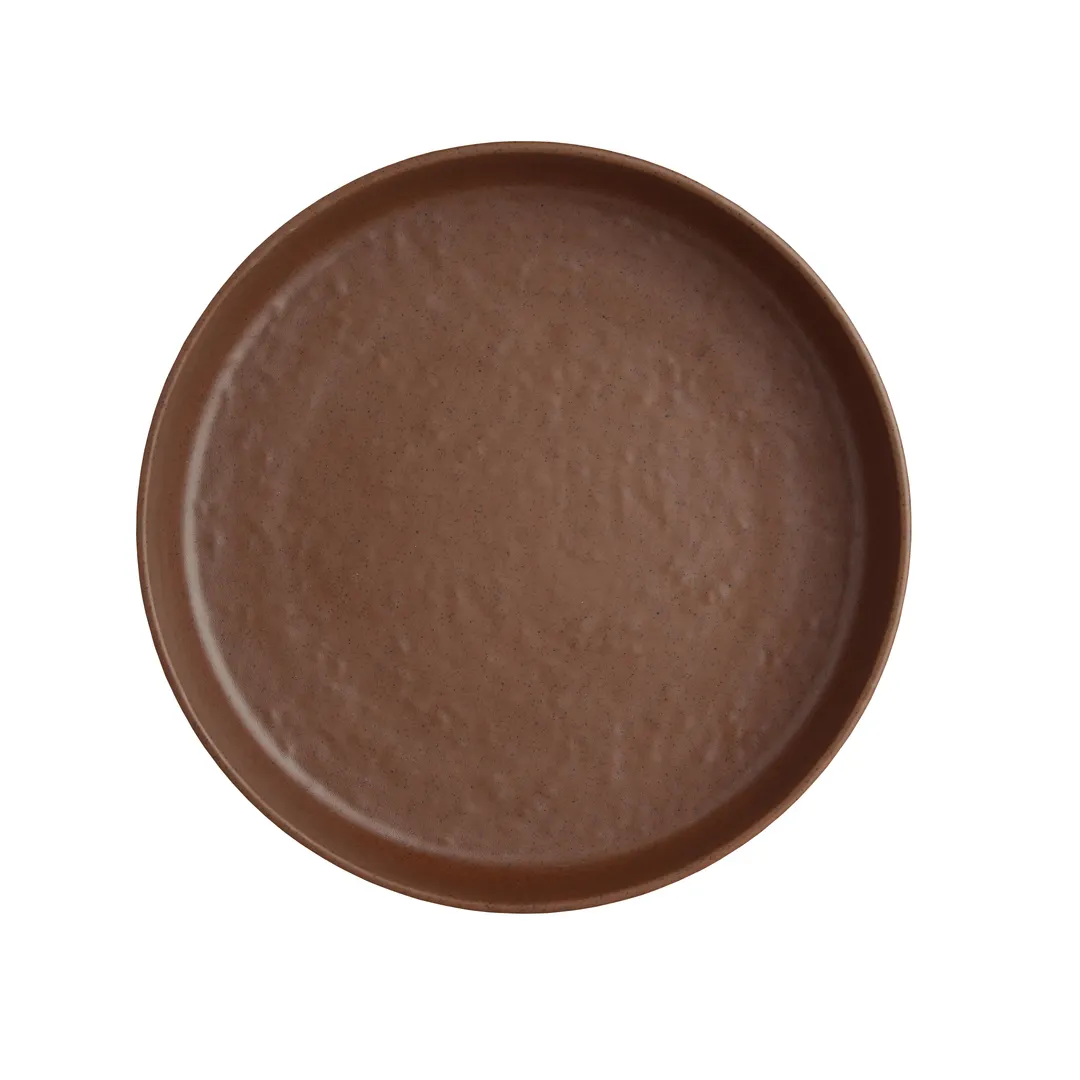 Steelite 7180TM506 - 8.0" x 1.625" Round Melamine Plate, Brown, Reusable Plastic, - 1 Dozen