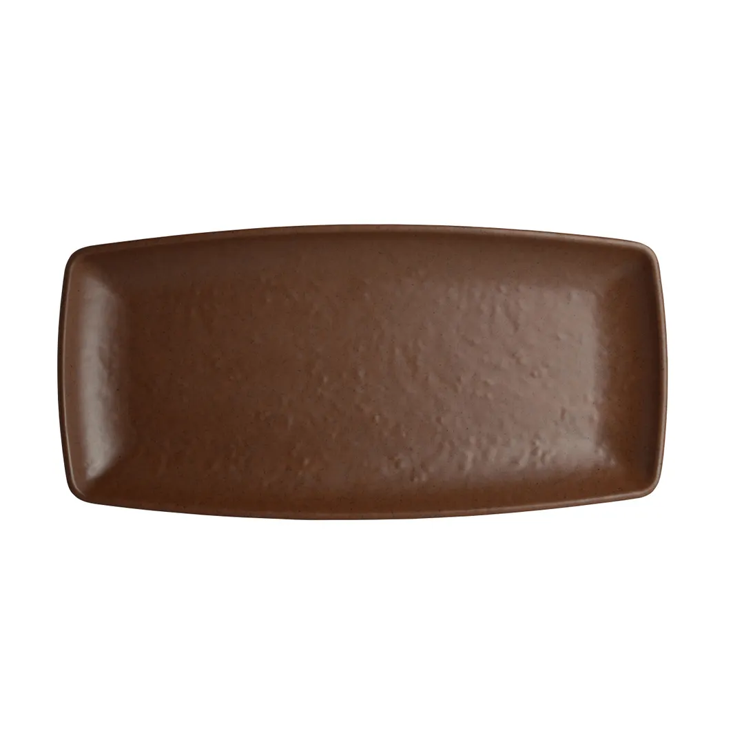 Steelite 7180TM508 Plastic Plate, Rectangular 11.5" x 5.5" x 1.0", Browns Melamine - 1 Dozen