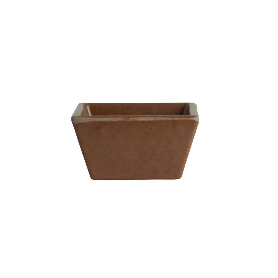Steelite 7180TM513 Square Sauce Dish, 1 oz, 2.25"×2.25"×1.125" Melamine, Redwood Cali - 1 Dozen