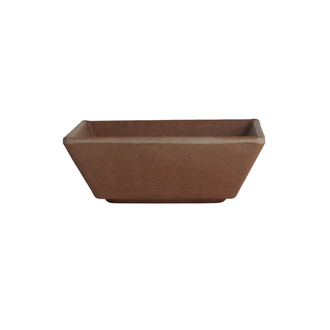 Steelite 7180TM514 Square Sauce Dish, 3 oz, 4" x 4" x 1.375" Redwood Melamine - 1 Dozen
