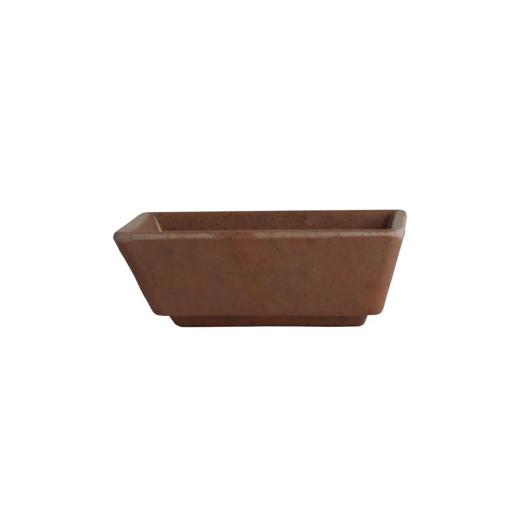 Steelite 7180TM515 Rectangle Sauce Dish, 2 oz, 3.25" x 2.5" x 1.25" Melamine, Redwood - 1 Dozen