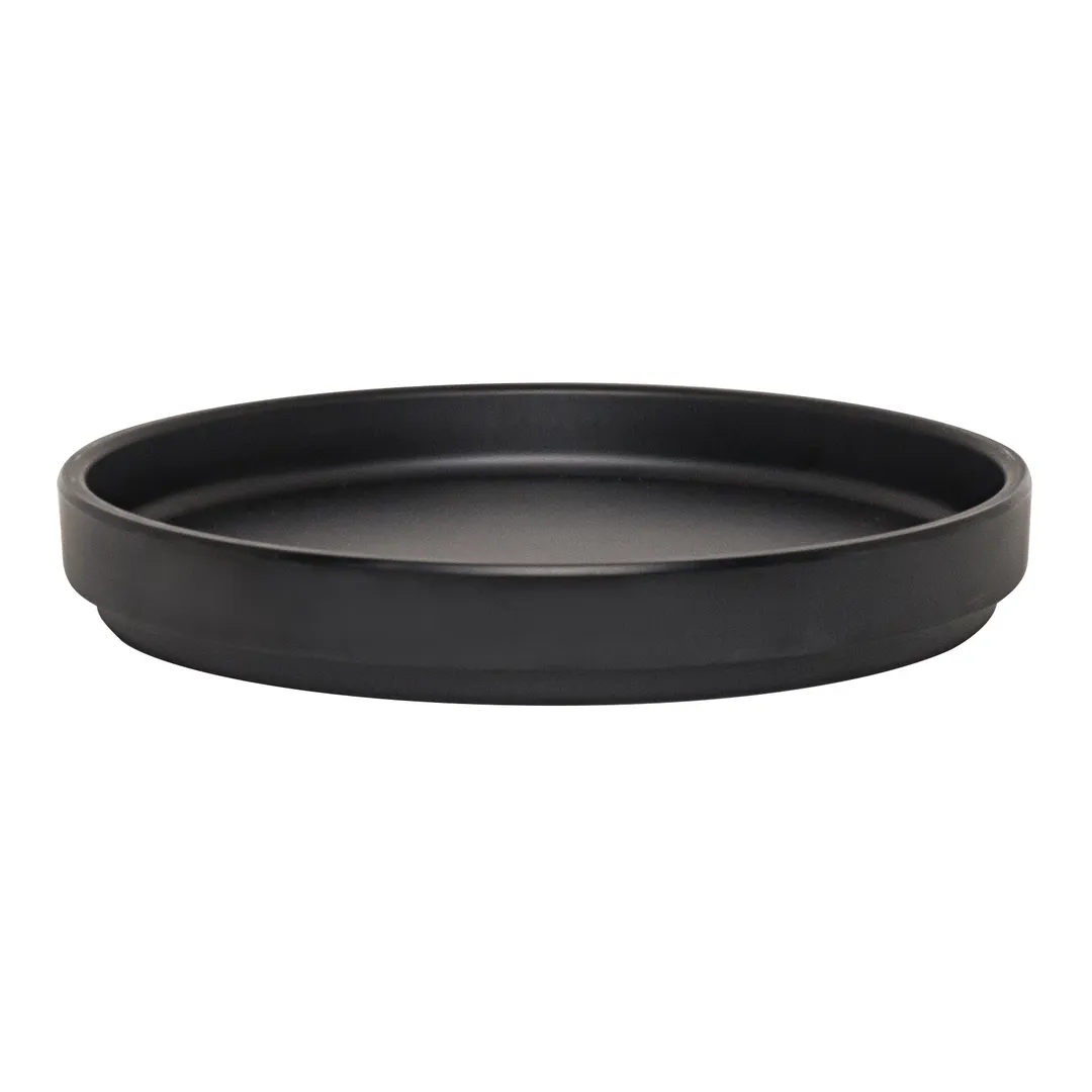 Steelite 7181TM501 - 6.25" Round Melamine Plate, Black, Casual Design, Stackable, 6/Case