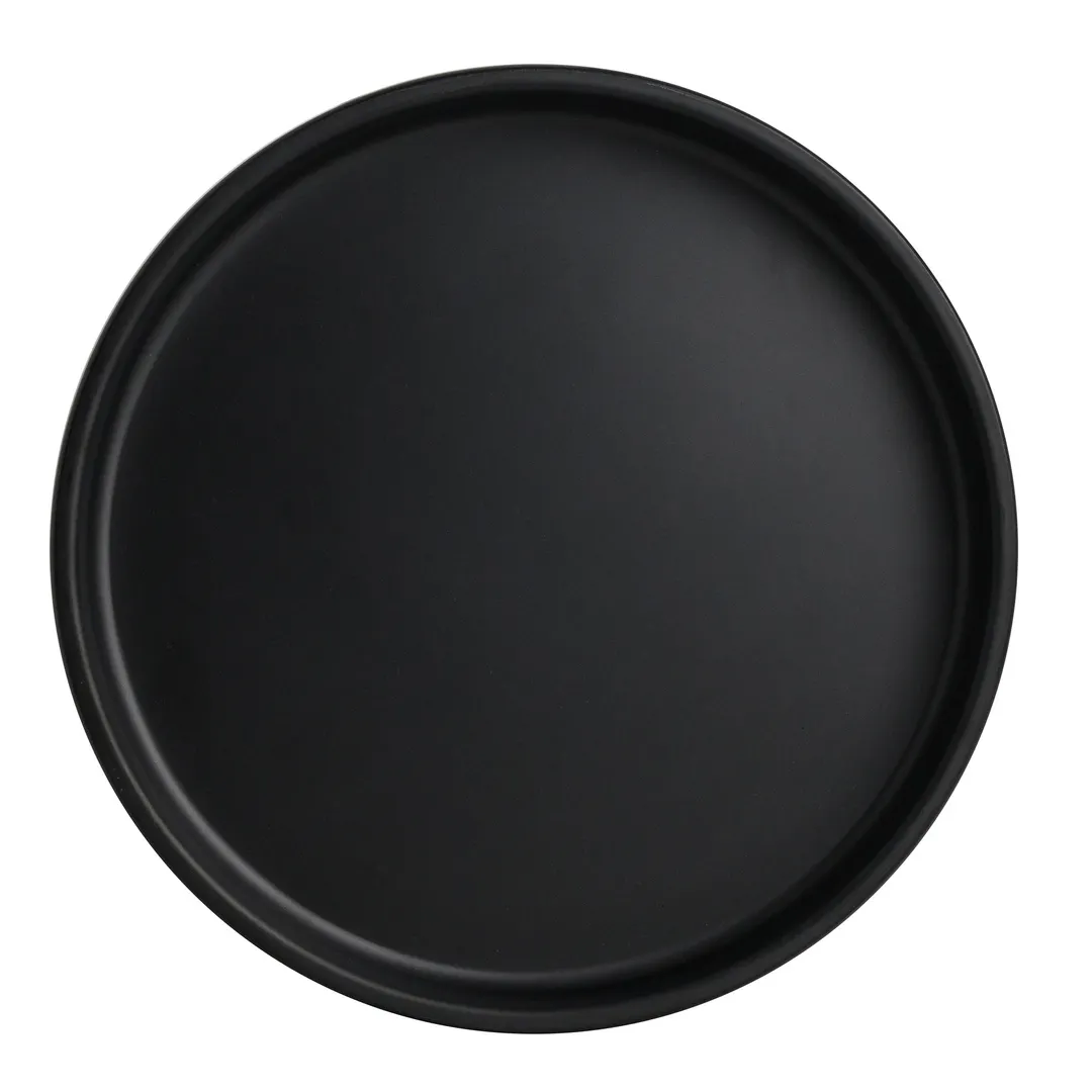 Steelite 7181TM501 - 6.25" Round Melamine Plate, Black, Casual Design, Stackable, 6/Case