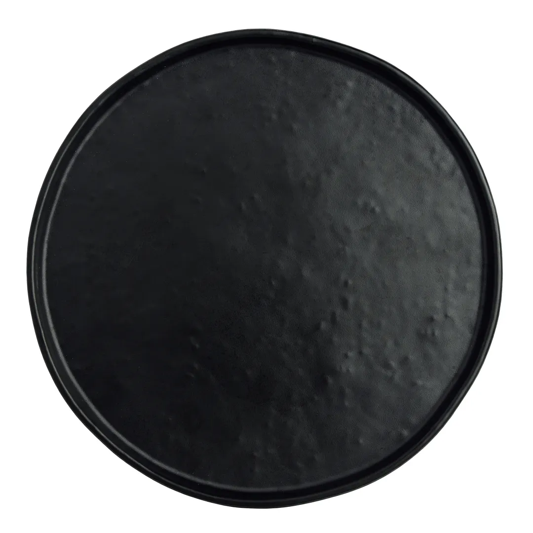 Steelite 7181TM502 - 8.25" Round Melamine Plate, Black, Contemporary Casual Design - 1 Dozen