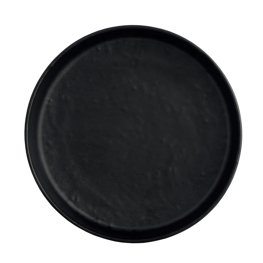 Steelite 7181TM505 - 6.5" x 1.25" Round Melamine Plate, Black, Casual, 1 Dozen