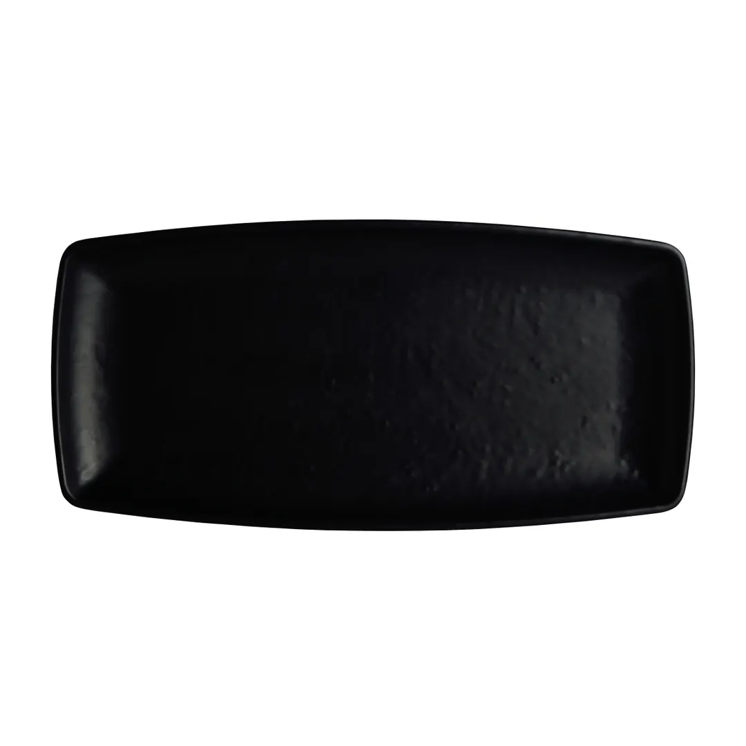 Steelite 7181TM508 - Melamine Rectangle Plate, 11.5" x 5.5" x 1.0", Black Finish, Casual - 1 Dozen