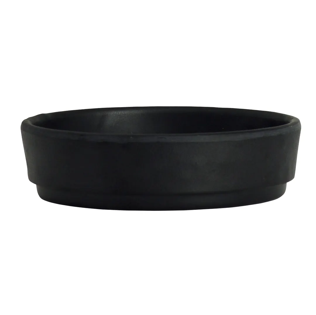 Steelite 7181TM510 - Round 2 Oz Sauce Dish, 3.5" Diameter Black Melamine, Design - 1 Dozen