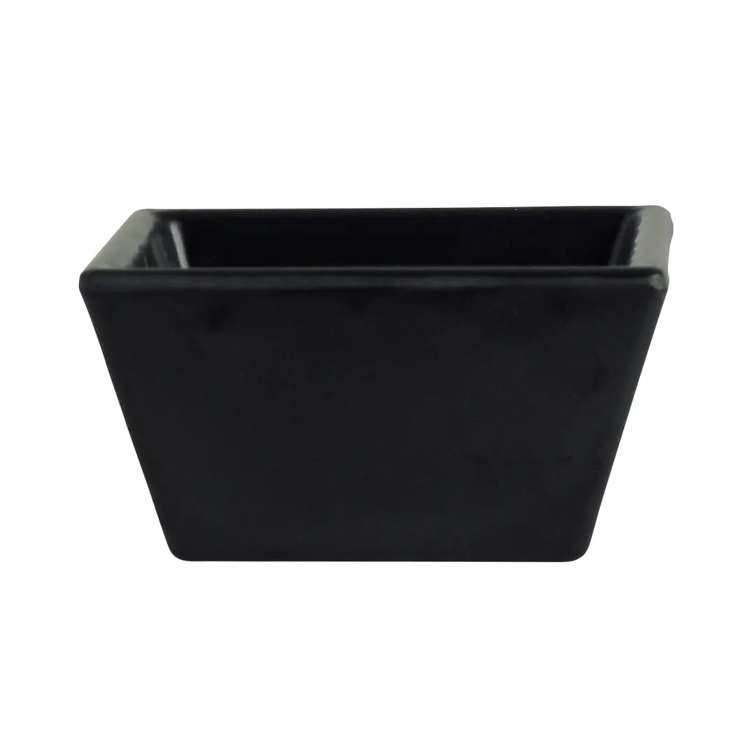 Steelite 7181TM513 Square Sauce Dish, 1 oz, 2.25"×2.25"×1.125" Black Melamine, Modern - 1 Dozen