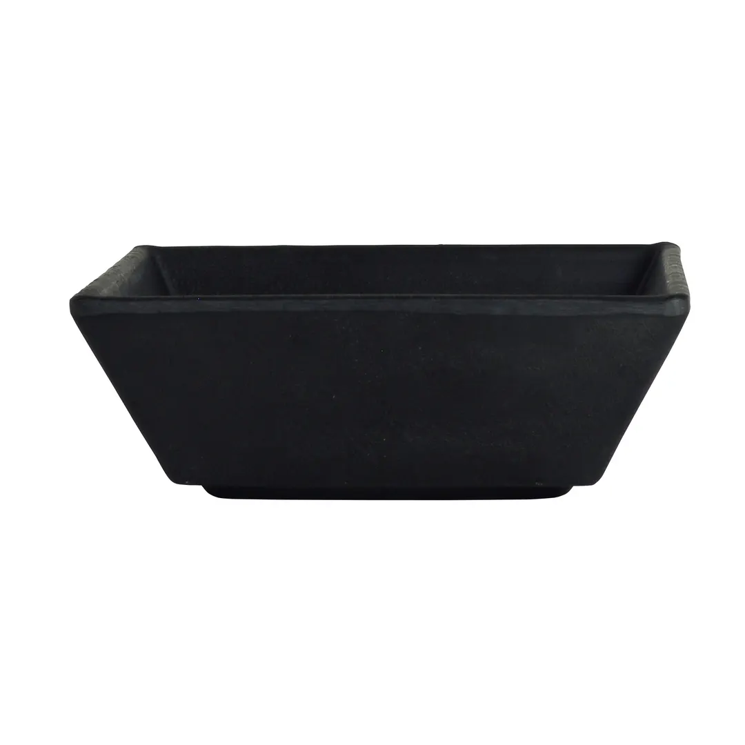 Steelite 7181TM514 Square Sauce Dish, 4" x 4" x 1.375" Black Melamine, 3 Oz Capacity - 1 Dozen