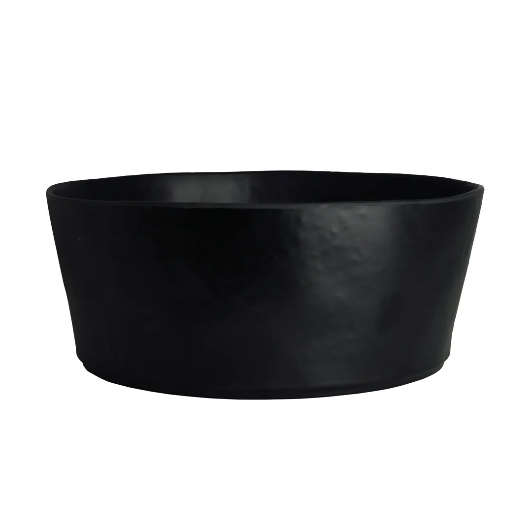 Steelite 7181TM519 - 3.5 Qt Round Melamine Bowl, 9.5" Diameter x 3.75" Height, Black Finish - 6/Case