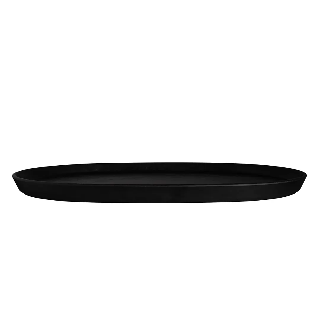 Steelite 7181TM520 Oval Display Tray, 17" x 11.75" x 1" Melamine Black, - 1 Dozen