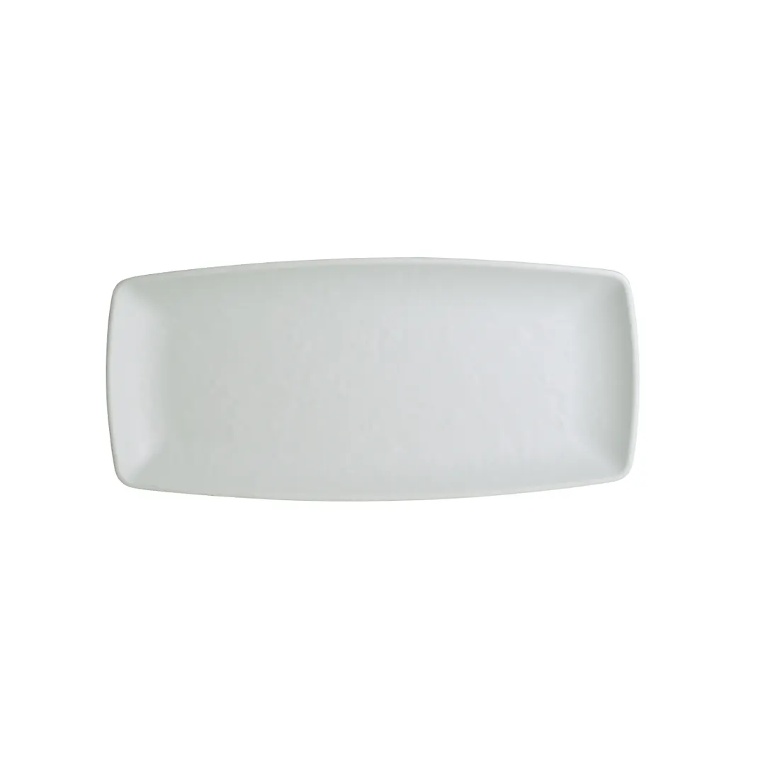 Steelite 7182TM507 - Rectangular Melamine Plate, 9.5" x 4.375" x 1" White, Casual Design - 1 Dozen