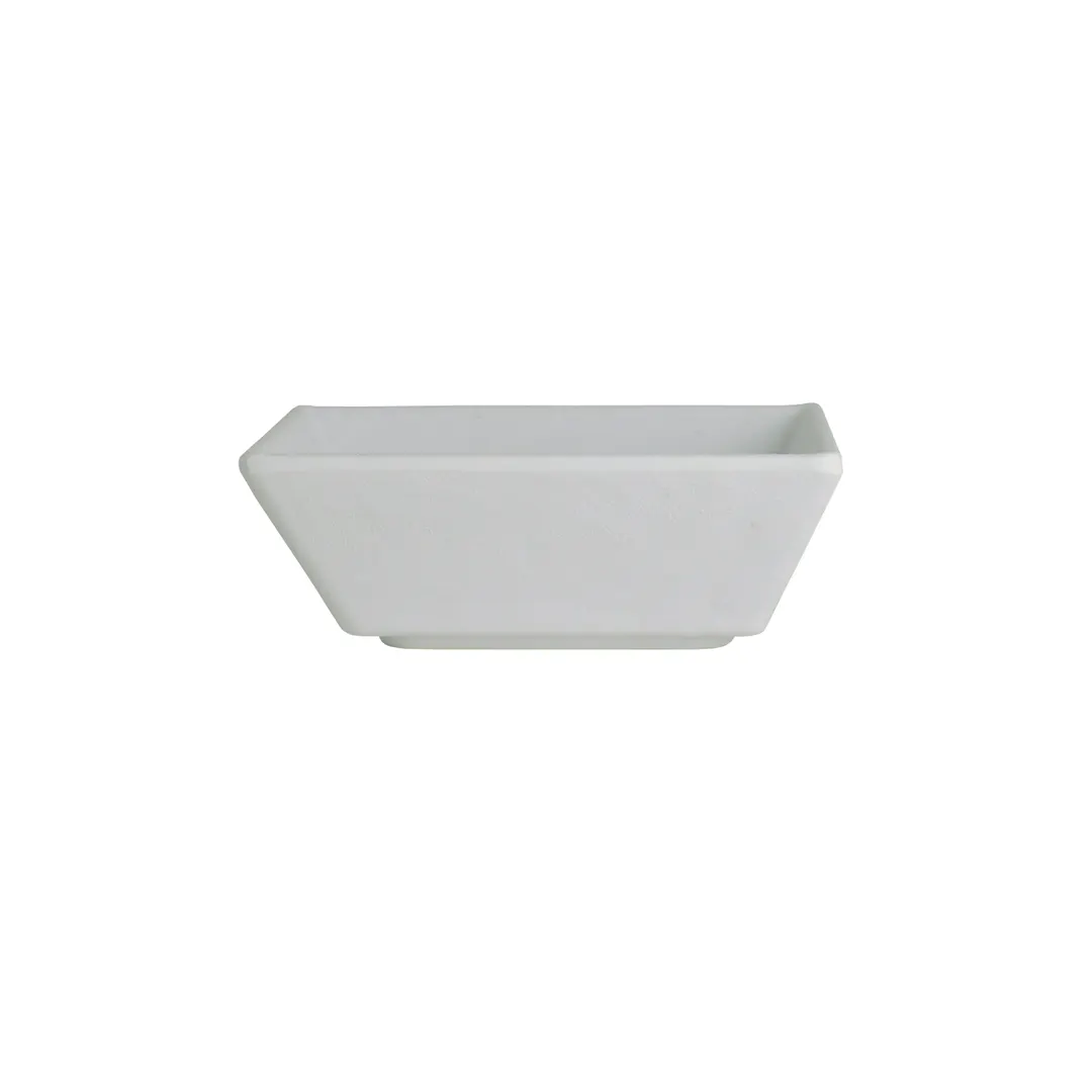 Steelite 7182TM514 Square Sauce Dish, 3 oz, 4" × 4" × 1.375" White Melamine Design - 1 Dozen