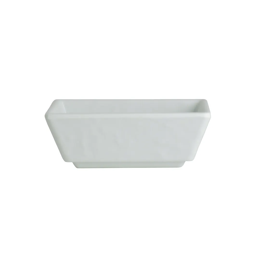 Steelite 7182TM515 - White Rectangular Melamine Sauce Dish, 2 Oz, 3.25" x 2.5" x 1.25" - 1 Dozen