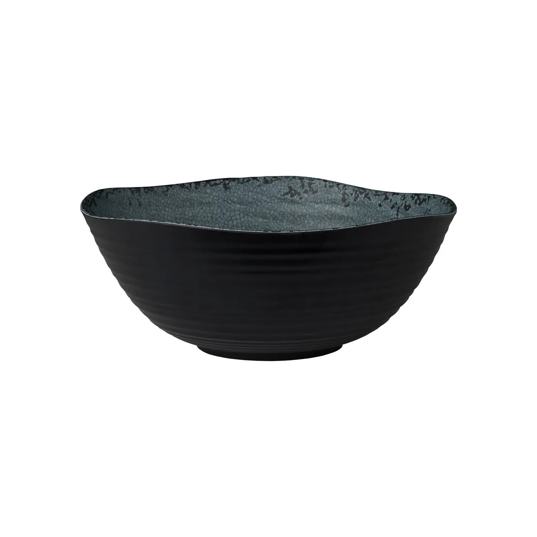 Steelite 7184TM040 - 2.375 Qt Round Melamine Bowl, 9.625" Diameter, Gray Slate Finish, 1 Dozen